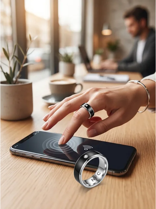 Умное кольцо NFC из титановой стали 9мм, титан, фото 2
