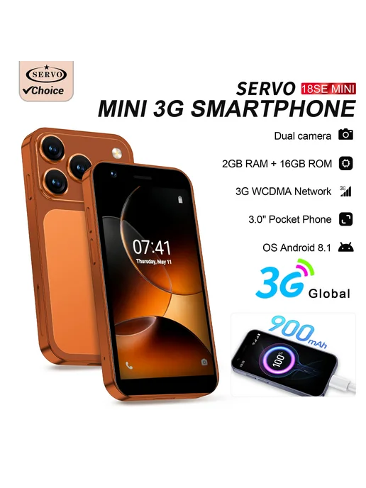 Смартфон SERVO 18SE Mini Os 2/16 ГБ, розовый, фото 2