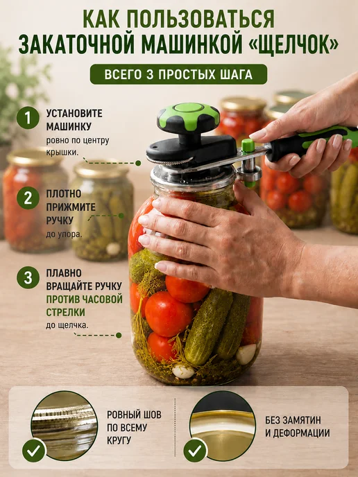 Закаточная машинка автоматическая Щелчок, серый, фото 3