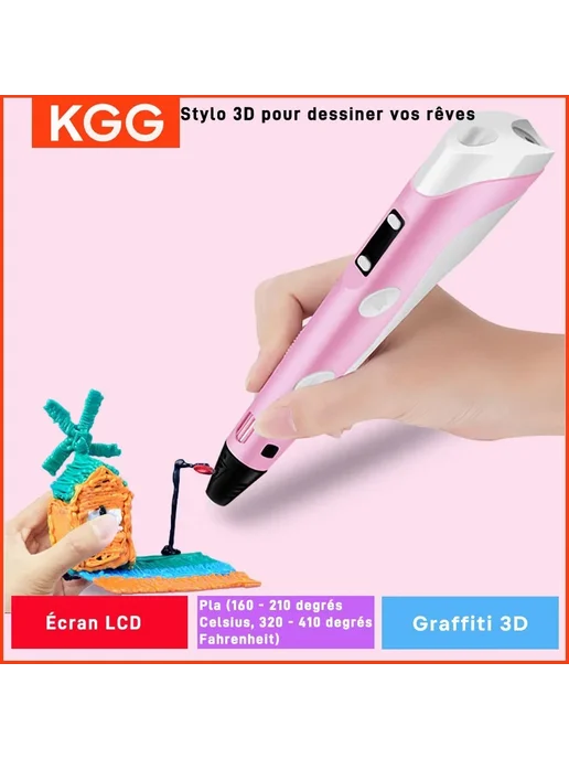 Green Tiger Детская 3D-ручка Для Печати С ЖК-экраном И Наклейками, Безоп, черный, фото 2