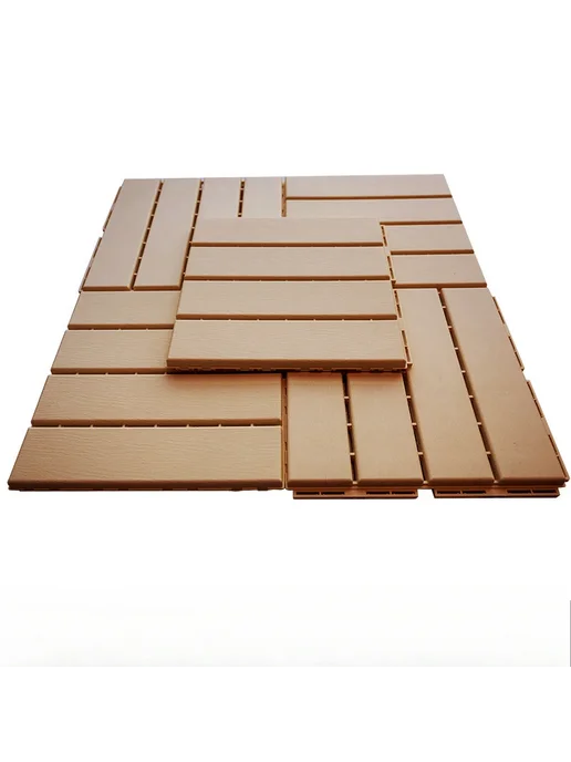 Нет бренда Напольные плитки для сада Click Lock Wooden color, коричневый