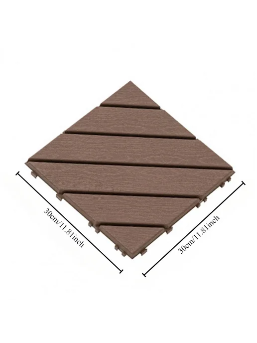 Нет бренда Напольные плитки для сада Click Lock Wooden color, коричневый, фото 5