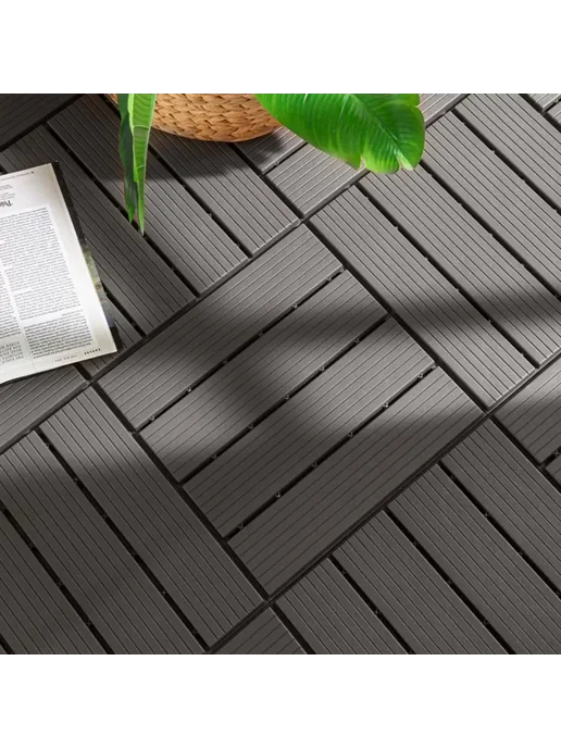 Нет бренда Напольные плитки для сада Click Lock Wooden color, коричневый, фото 7