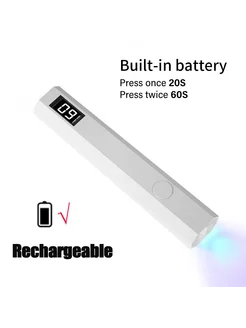 LULAA Беспроводная UV LED сушилка для ногтей YIKOOLIN, White