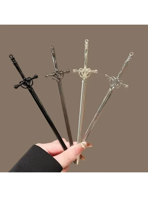FORWOT Заколка для волос "Меч" черная, 5-4pcs, 54 шт