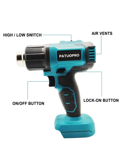 MACE PLUS Беспроводной промышленный термофен Makita 18В, вариант, фото 2
