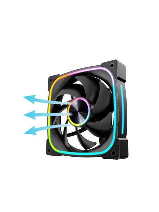 Jungle Leopard Корпусный вентилятор OUYUANSU Prism 9Pro 12см ARGB Синий, Bl, синий