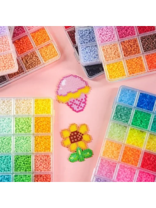 Нет бренда Набор бусин Perler Hama 2.6 мм 24 цвета 3D-пазлы 8, 24 цв., фото 3