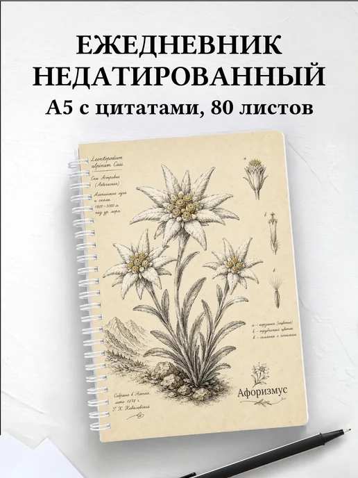 Ежедневник недатированный Эдельвейс с мотивирующими цитатами