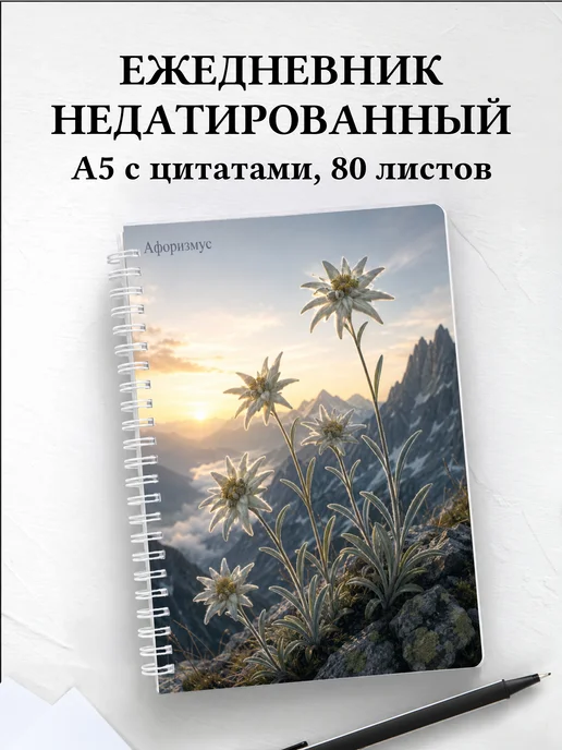 Ежедневник недатированный Эдельвейс с мотивирующими цитатами