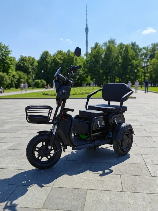 GT Электроскутер трицикл GT-EV3 48V 20Ah, черный, фото 5