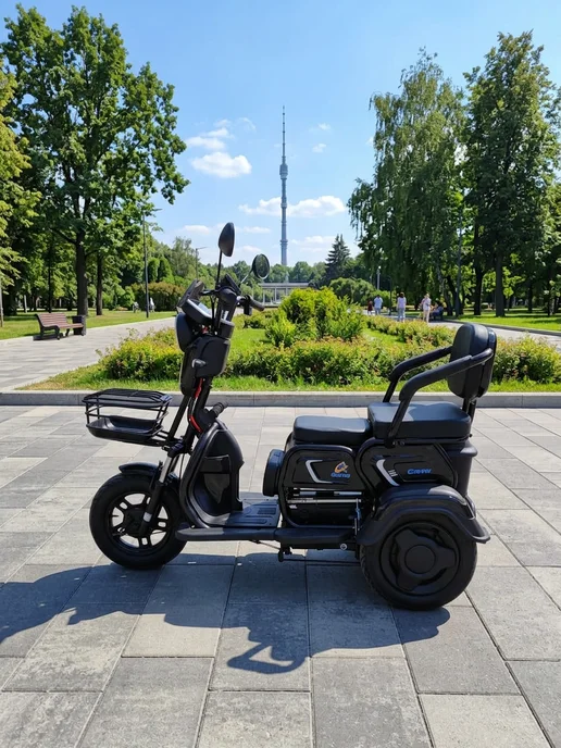 GT Электроскутер трицикл GT-EV3 48V 20Ah, черный, фото 6