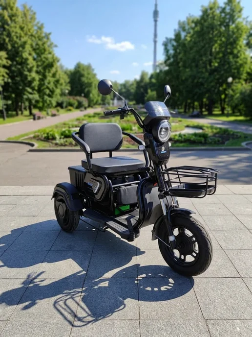 GT Электроскутер трицикл GT-EV3 48V 20Ah, черный, фото 8
