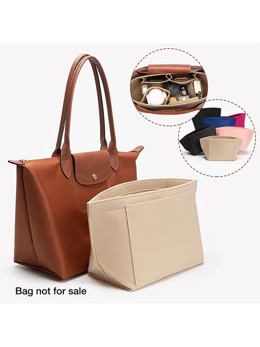 Нет бренда Войлочная Сумка-вкладыш для Longchamp Pink, бежевый, фото 2