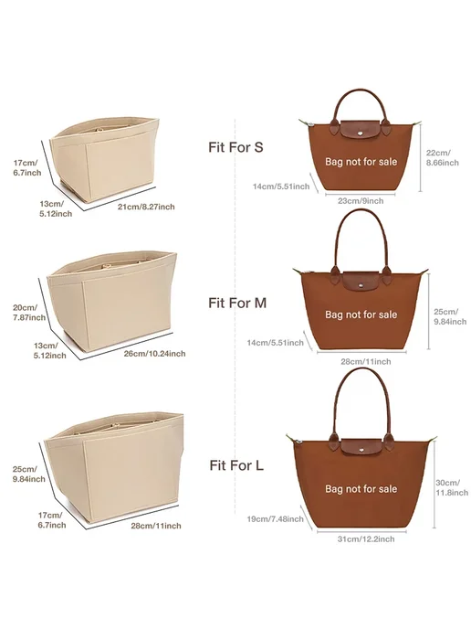 Нет бренда Войлочная Сумка-вкладыш для Longchamp Pink, бежевый, фото 4