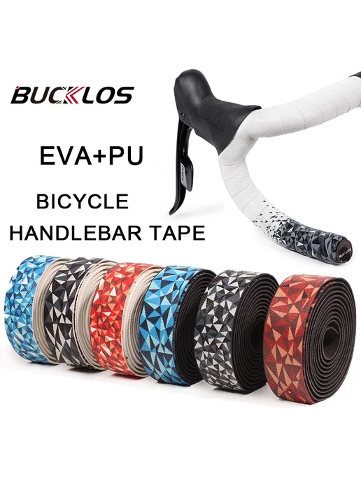 BUCKLOS Лента руля велосипеда EVA+PU 2шт Black Blue, 2 шт, фото 2