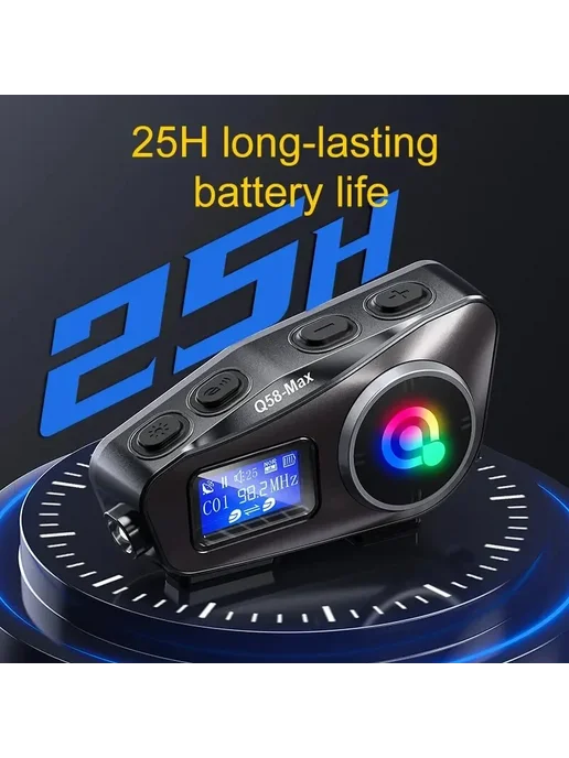 Нет бренда Мотогарнитура Bluetooth Q58-Max, 500м, IP65, черная, 500 м, фото 6