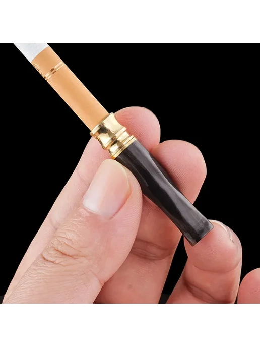KeYi Мини мундштук для сигарет из рога яка brown black, черный, фото 7