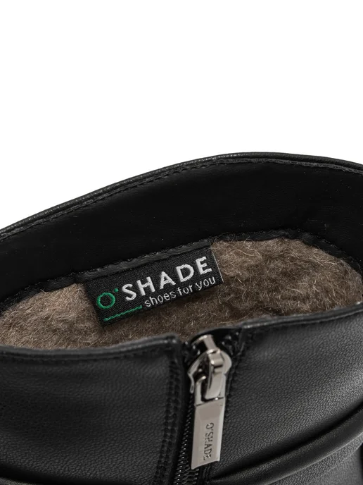 O`SHADE Ботильоны коричневые женские зимние натуральная кожа, черный, фото 6