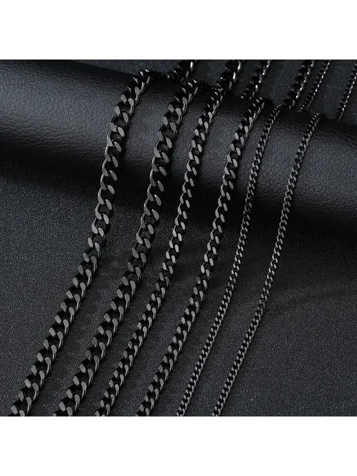 Мужская цепочка из нержавеющей стали Black 50cm 3mm, черный