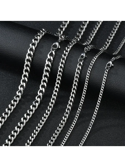 Мужская цепочка из нержавеющей стали Black 50cm 3mm, серебристый