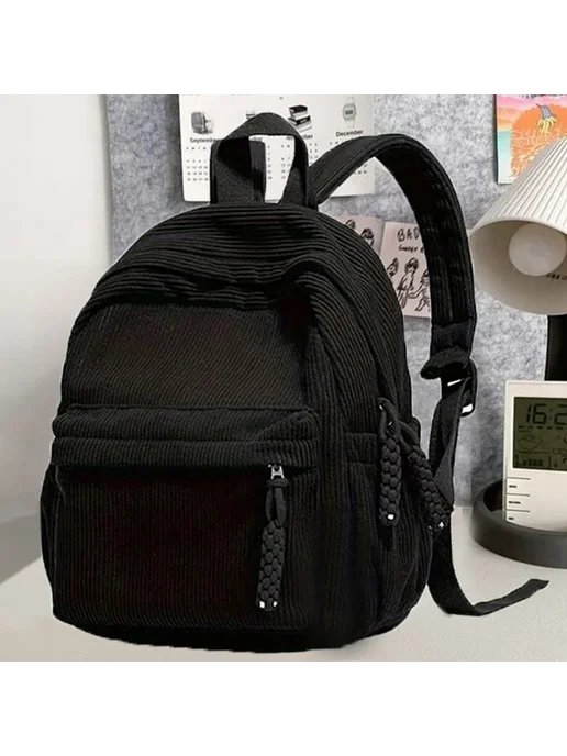 Нет бренда Женский Ретро-рюкзак Из Вельвета BJ815 - Black, черный