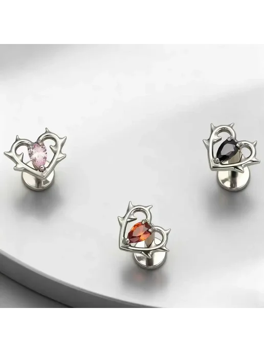 Нет бренда Labret Lip Piercing Jewelry Geometric 1.0x6mm Style-4 Face, 18 г, фото 6
