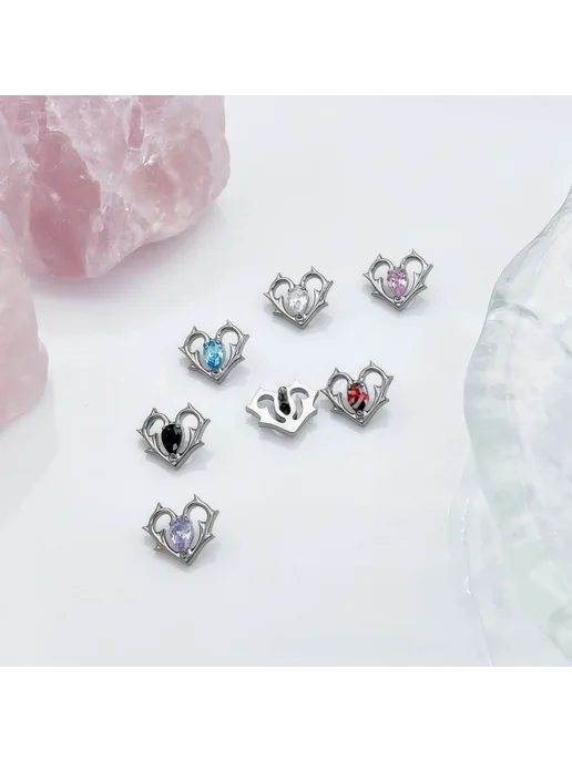 Нет бренда Титановый пирсинг сердце, Blue, 18G 1.0x10mm, 18 г, фото 3
