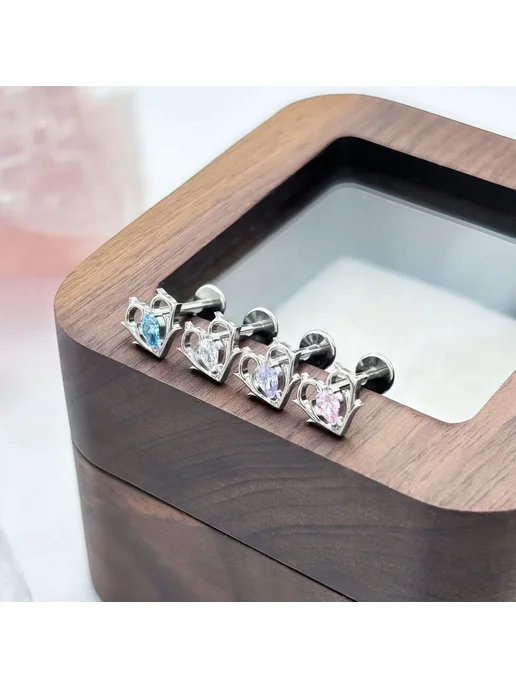 Нет бренда Labret Lip Piercing Jewelry Geometric 1.0x10mm Style-2 Face, 18 г, фото 5