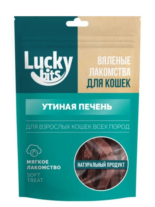 Lucky bits Лакомства, Вяленая утиная печень 30 гр, 30 г, фото 2