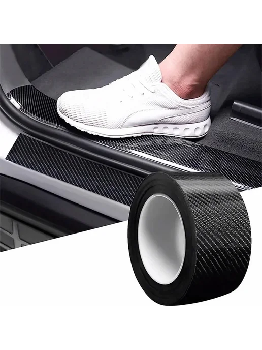 3D-пленка из нанокарбона для защиты двери 3D 10CMX3M, черный, фото 2