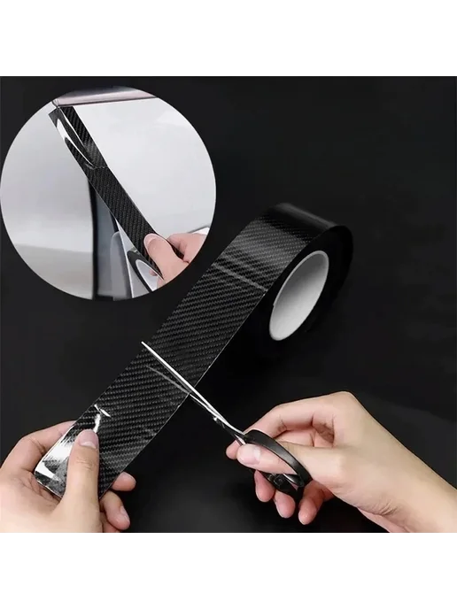 3D-пленка из нанокарбона для защиты двери 3D 10CMX3M, черный, фото 3