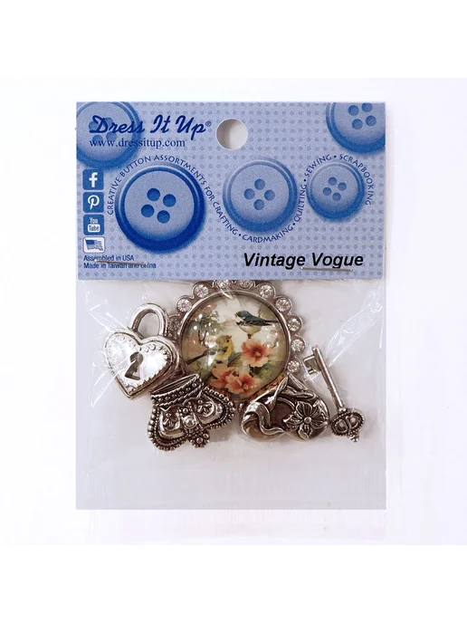 JESSE JAMES Набор 2 уп Пуговицы "Винтажная мода", вариант