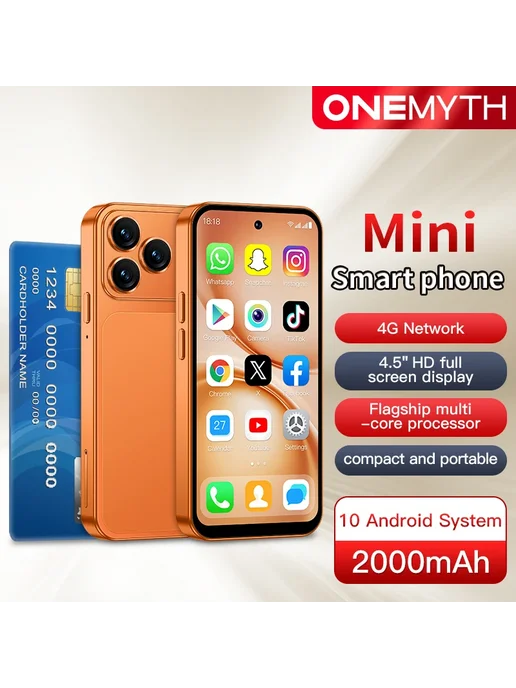 Смартфон ONEMYTH A19 Pro Mini 2/16 ГБ, черный, фото 2