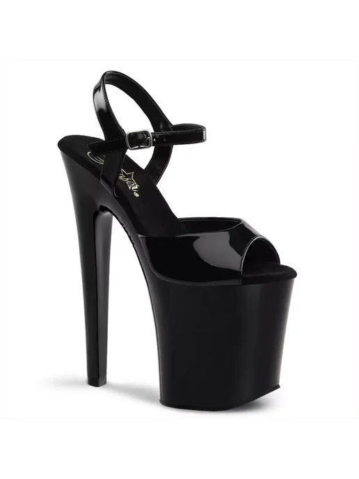 PLEASER Туфли стрипы тройки лаковые, черный, фото 7