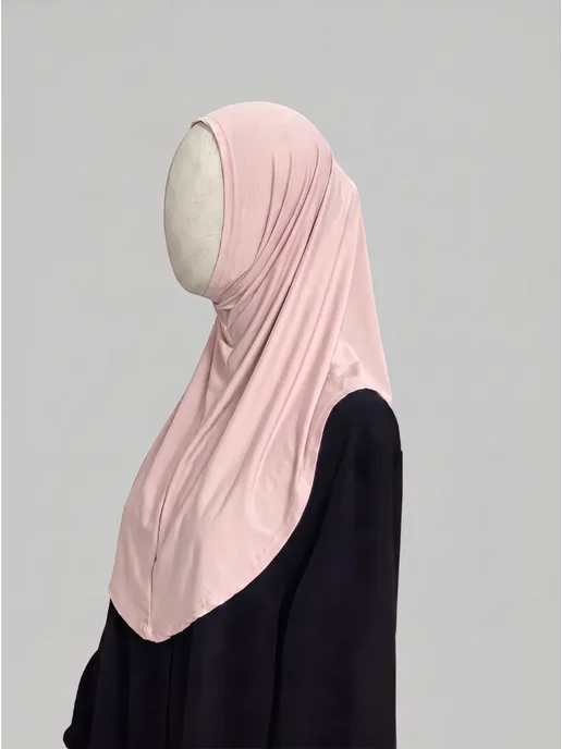 Muslim style Готовый хиджаб капор с бони комплект, розовый, фото 2