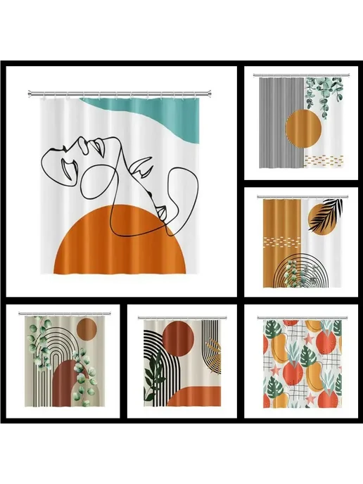Нет бренда Водонепроницаемая занавеска для душа Boho Minimalist 120x180, 120x180, фото 2