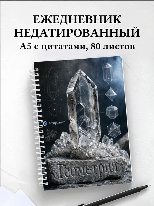 Ежедневник недатированный Геометрия с мотивирующими цитатами
