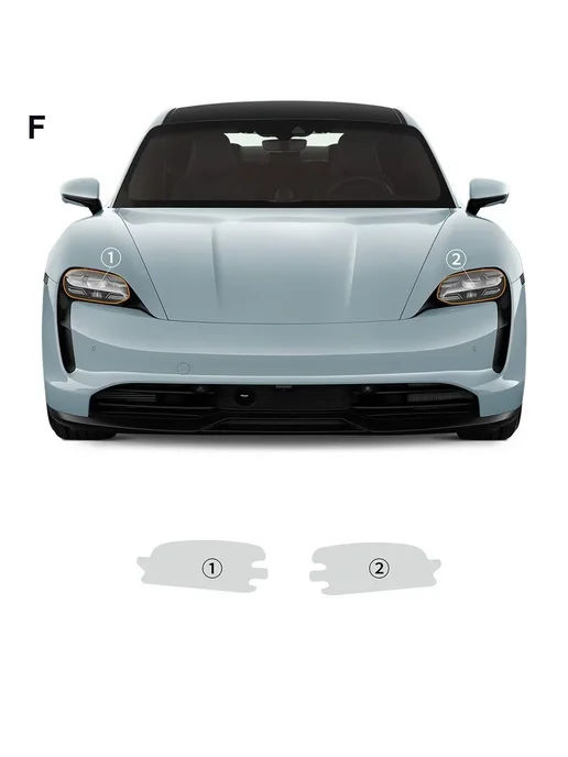 ZRGAE Защитная пленка на фару Porsche Taycan 2020-2023, прозрачная, вариант