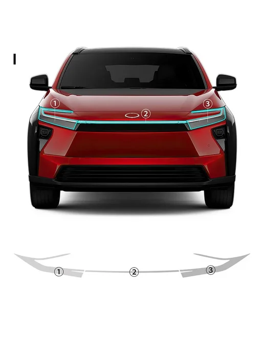 ZRGAE Защитная пленка из ТПУ для фар Toyota RAV4 2026-2027 PPF, т, красный
