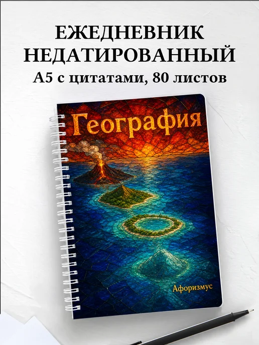 Ежедневник недатированный География с мотивирующими цитатами