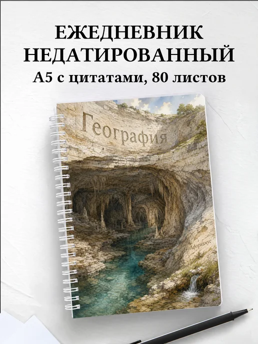 Ежедневник недатированный География с мотивирующими цитатами
