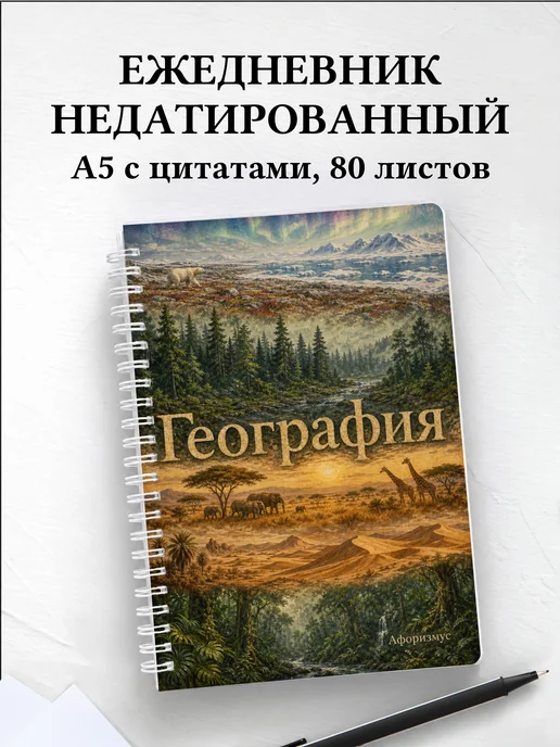Ежедневник недатированный География с мотивирующими цитатами