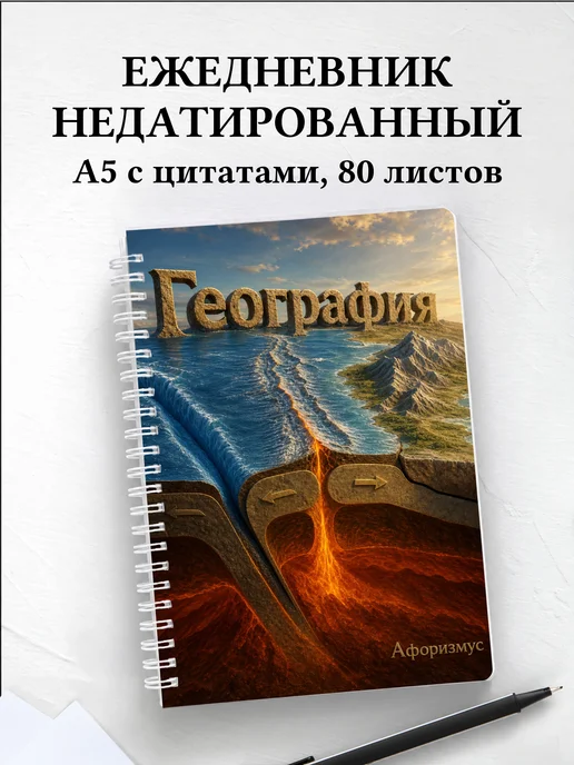 Ежедневник недатированный География с мотивирующими цитатами