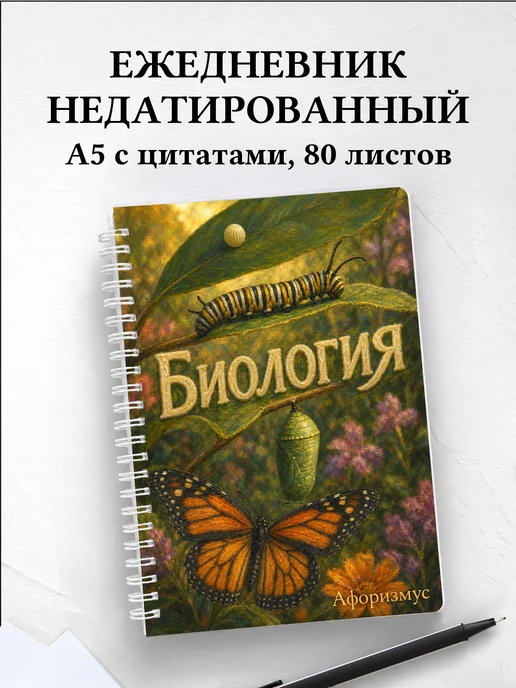 Ежедневник недатированный Биология с мотивирующими цитатами