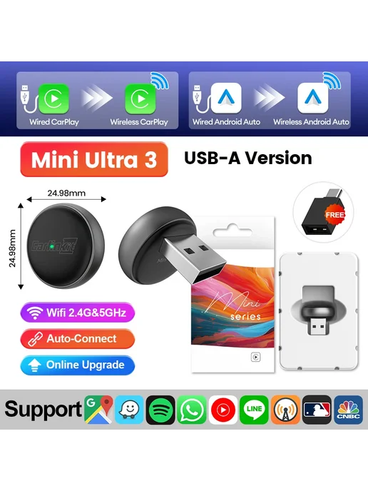 Carlinkit CarPlay адаптер Mini Ultra 3, вариант