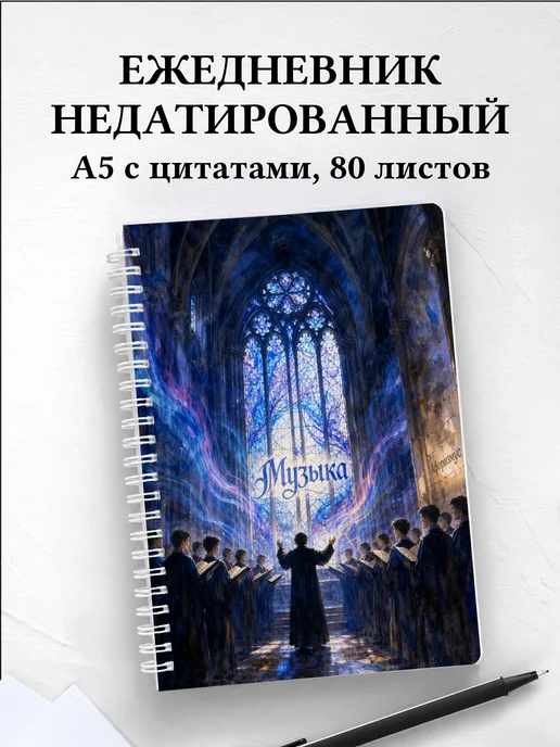 Ежедневник недатированный Музыка с мотивирующими цитатами