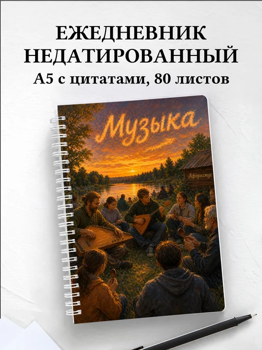 Ежедневник недатированный Музыка с мотивирующими цитатами
