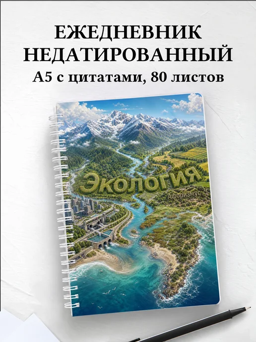 Ежедневник недатированный Экология с мотивирующими цитатами