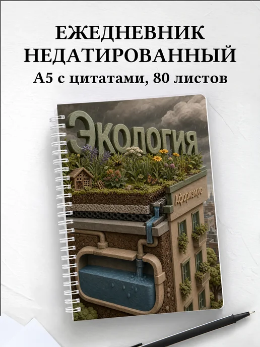 Ежедневник недатированный Экология с мотивирующими цитатами